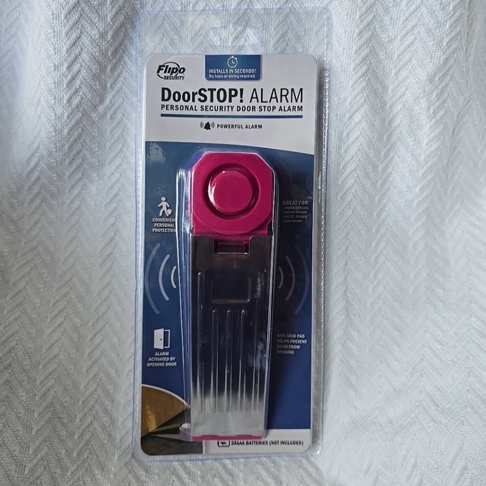 Flipo Door Stop Alarm Personal Security Home Office Dorm Hotel Room New Sealed